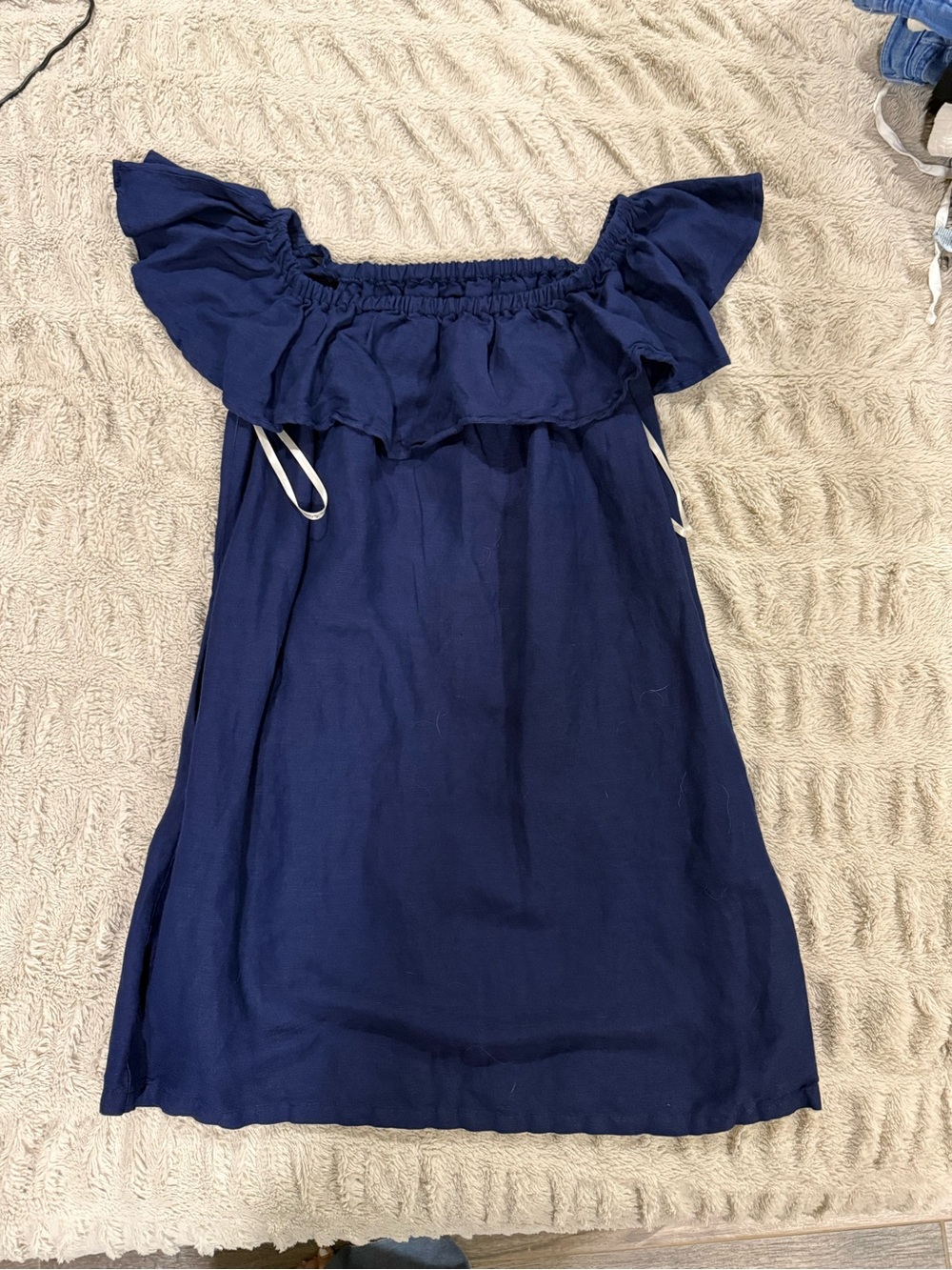 Tommy Bahama Navy Off-Shoulder Ruffle Tunic - Picture 2 of 2